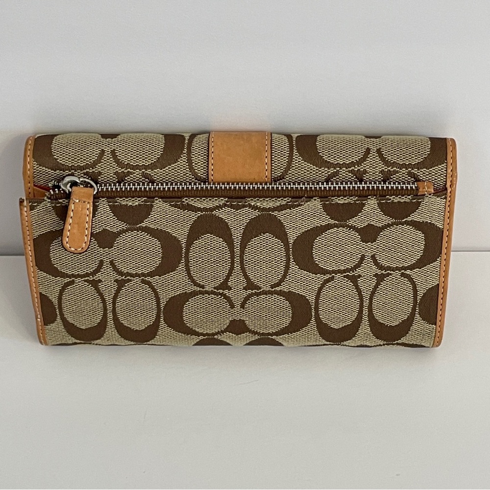 Coach Vintage Hamptons Signature Long Wallet Khaki Tan - Picture 3 of 10